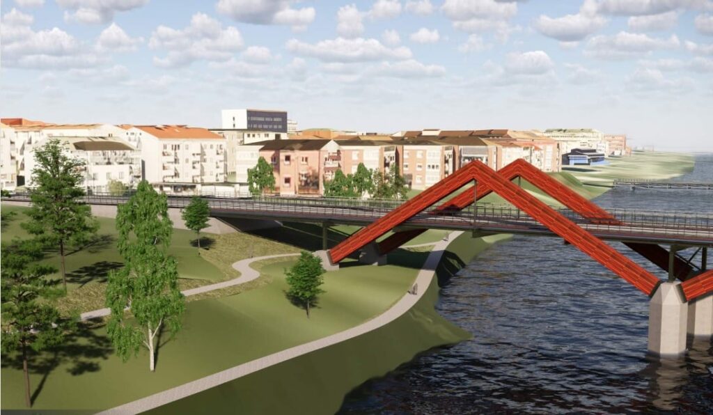 Medinis tiltas Skellefteå mieste („Kauno tiltai“). 