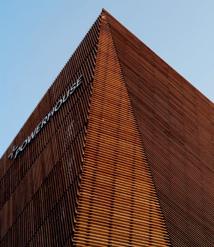 Architektų biuras Snohetta Architects, katilinės Telemark (Norvegija) fasadas – termo mediena Thermory.