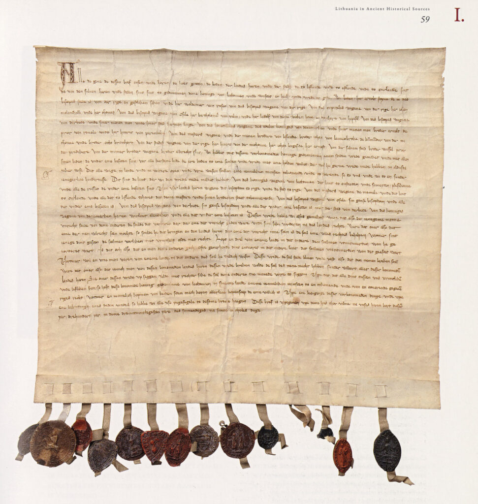 Pav.: 1323 m. spalio 2 d. Taikos ir prekybos sutarties nuotrauka. 