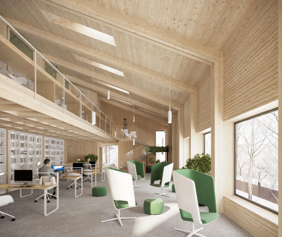 Konkursinis projektas devizu „Punktyras“(atch. A.Ambraso architektų biuras, 1-oji vieta, 11.000 eurų premija).