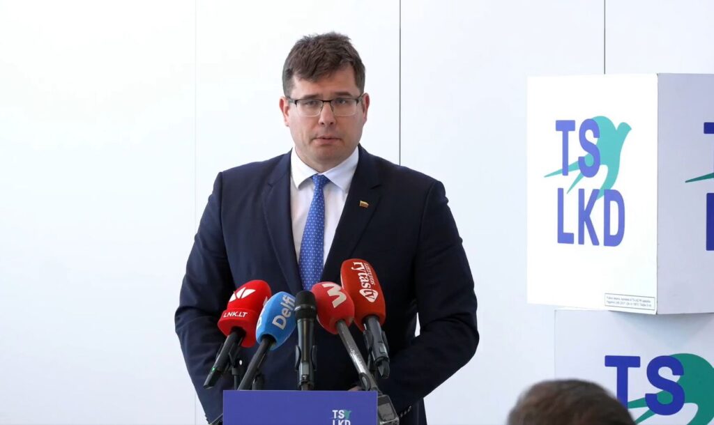 Vytauto Didžiojo gynybos liniją pristatė konservatorių pirmininkas Laurynas Kasčiūnas. Pav.: TS-LKD.