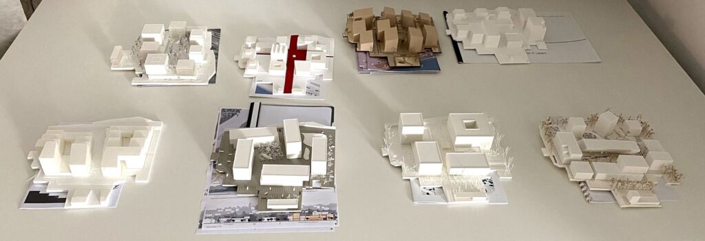 Multifunkcinio kvartalo Jonavos g.62 architektūrinio konkurso I etapui pateikti 8 projektai.