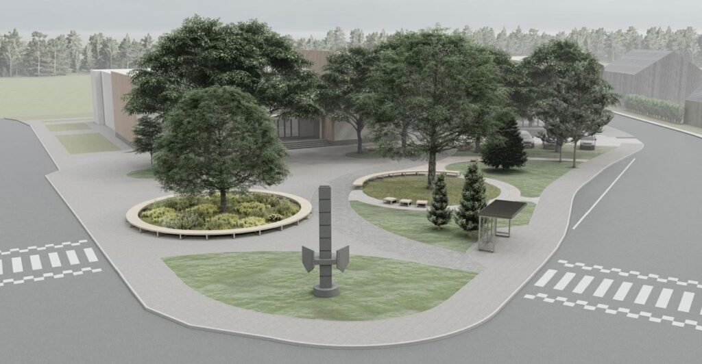 Veiviržėnų cebtrinė aikštė (projektuotojas „Altitudės“; arch. G.Antanaitytė, A.Laurinaitis)