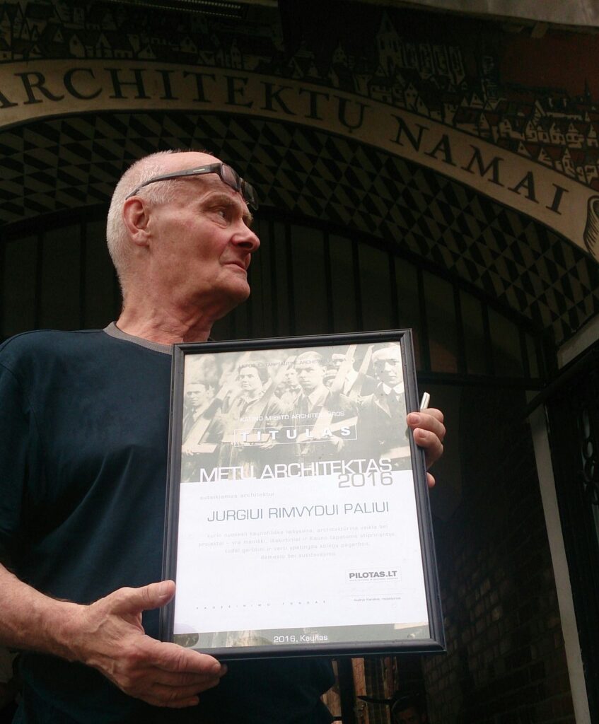2016-aisiais J.R.Paliui buvo suteiktas Kauno „Metų architekto“ titulas. Foto: A.Karaliaus.