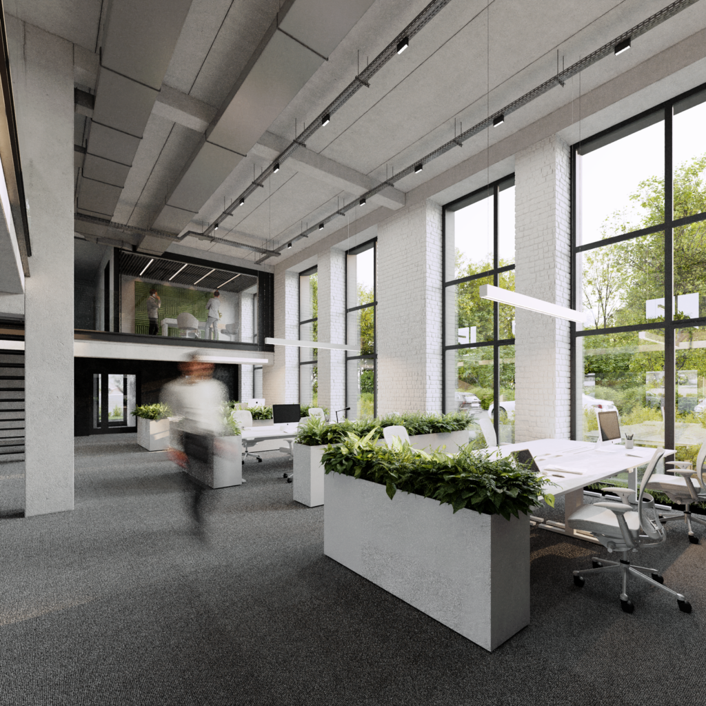 Biurų bei prekybos ir paslaugų erdvių kompleksas Kaune (projektuotojas „A2SM“; architektai: A.Sasnauskas, V.Malenko, G.Frišmantaitė,-Gudaitienė K.Davydenko, G.Dailydaitė). Vizualizacija: „KRS“. 