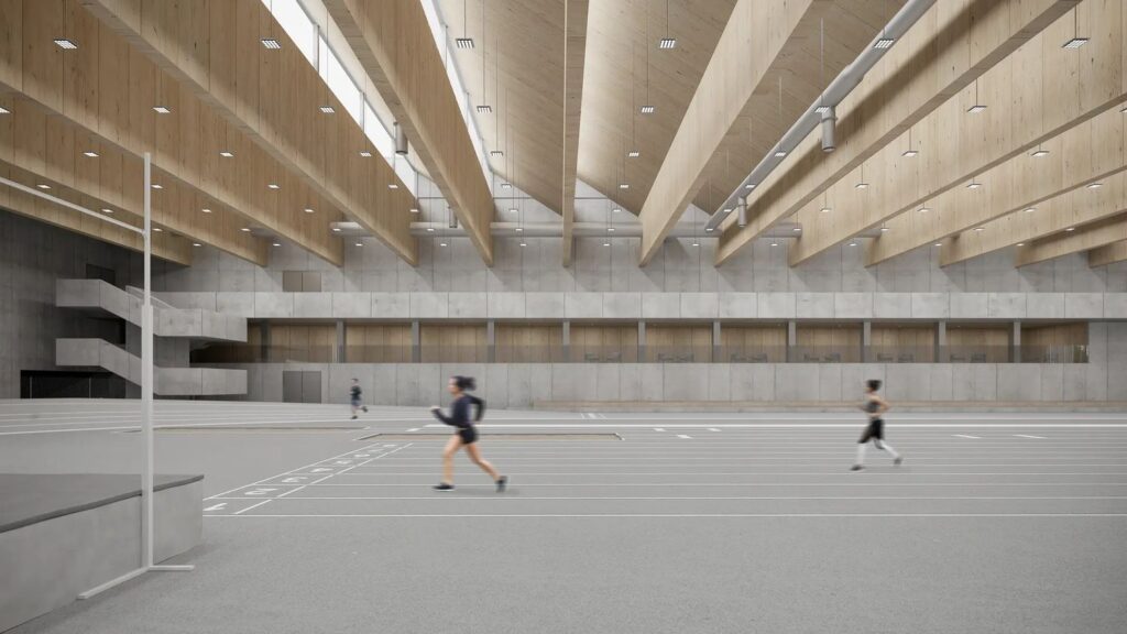 Žirmūnų lengvosios atletikos maniežas (projektuotojas „IMPLMNT architects“; arch. A.Syrusas ir kt.).