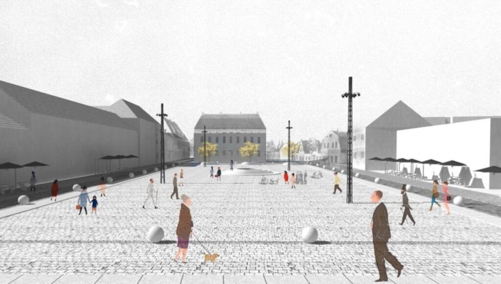 Turgaus aikštės su prieigomis rekonstrukcija (projektuotojas „Altitudės“; PDV R.Rakevičius, arch. G.Antanaitytė, A.Baužys, A.Rybelis, A.Laurinaitis).