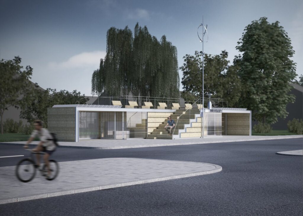 Juodkrantės autobusų stotelė (arch. A.Ambrasas, R.Ambrasienė; PV D.Abelkienė).