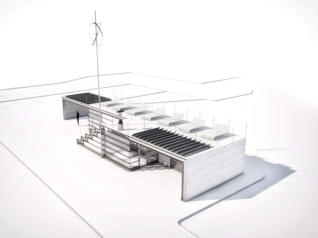 Juodkrantės autobusų stotelė (arch. A.Ambrasas, R.Ambrasienė; PV D.Abelkienė).