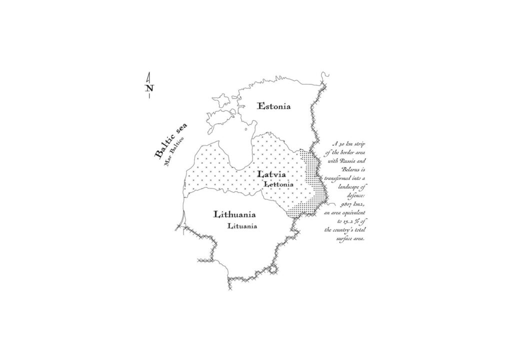 Gynybos kraštovaizdžio žemėlapis. Pav.: Latvijos nacionalinis paviljonas Venecijoje. 