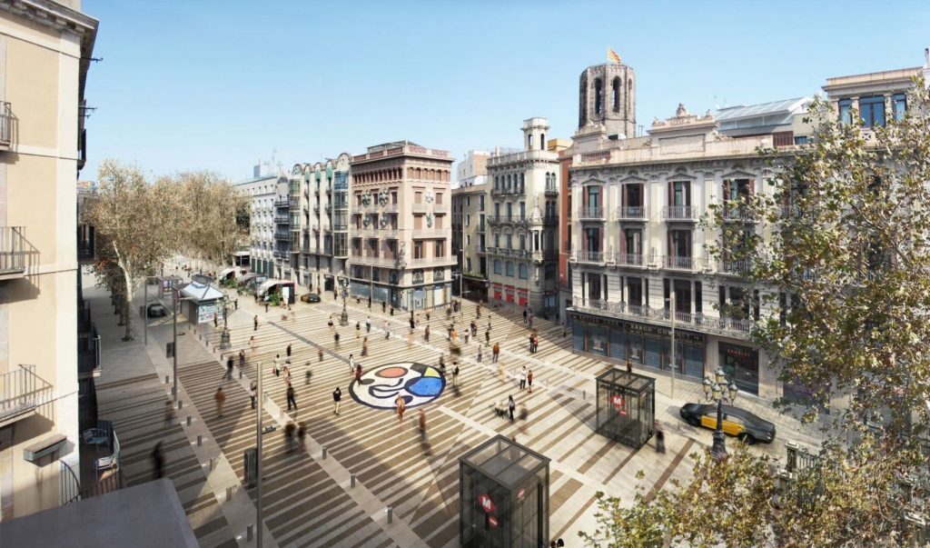 La Rambla gatvės Barselonoje rekonstrukcija (arch. „Km_ZERO“). 