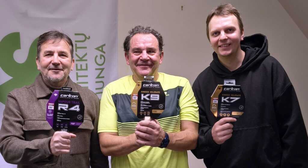 Vilniaus architektų Žiemos stalo teniso turnyro laimėtojai. Foto: LAS Vilniaus skyrius.