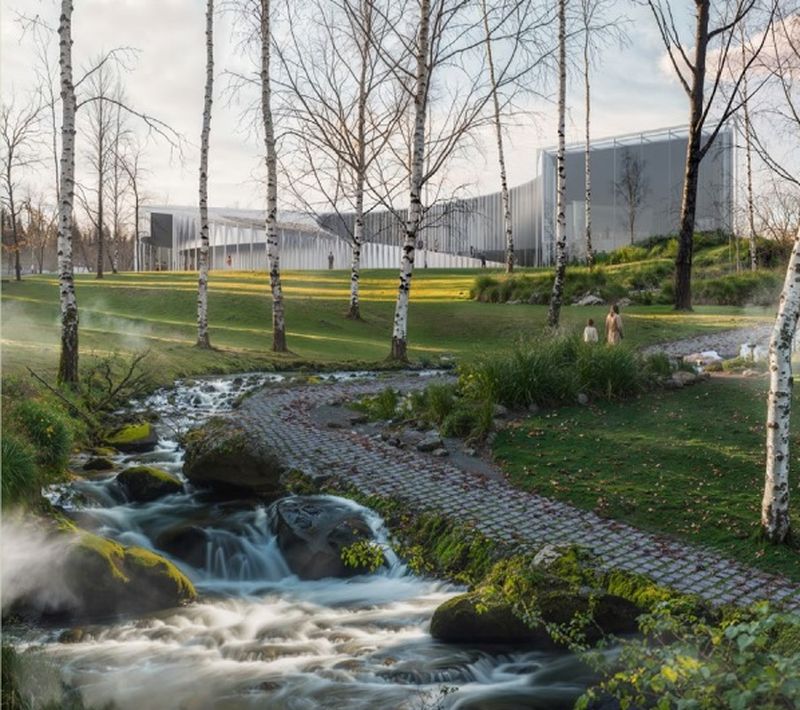 Vandens pažinimo centro konkursinis darbas devizu „Ratu“ (arch. „Arches“), 1-oji vieta.