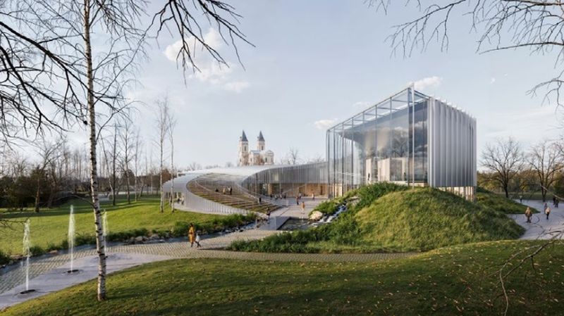 Vandens pažinimo centro konkursinis darbas devizu „Ratu“ (arch. „Arches“), 1-oji vieta.