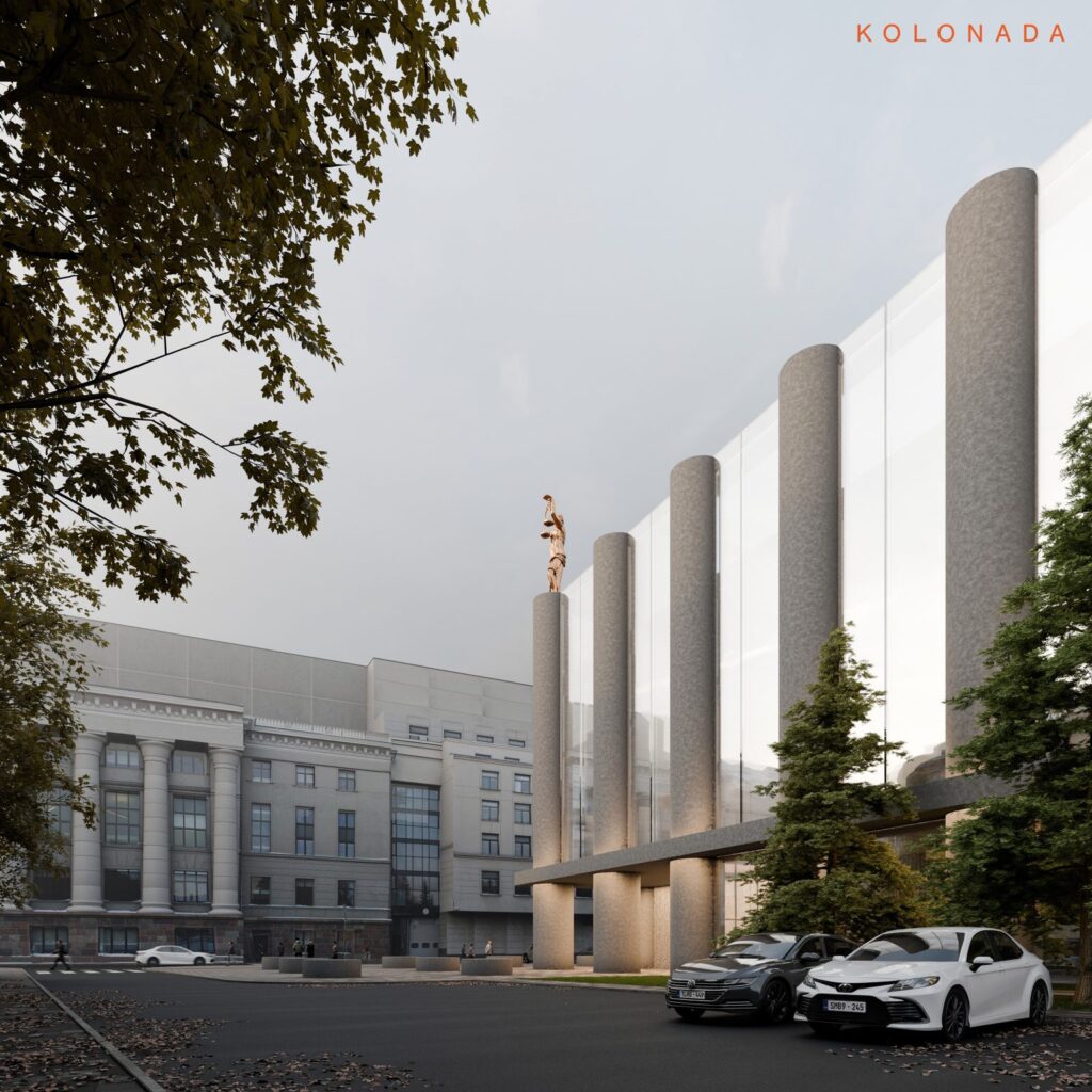 Konkursinis projektas devizu „Kolonadas“.