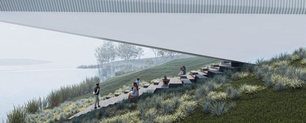 Brastos tiltas per Nerį Kaune (PV T.Kasperavičius, arch. J.Žalys). 