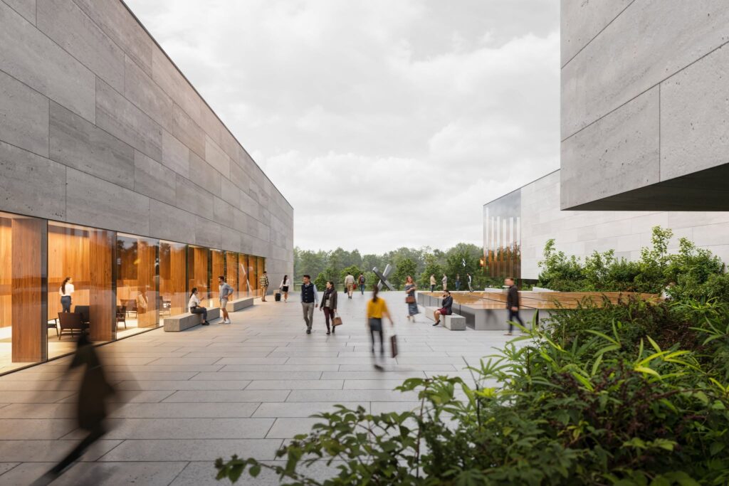 Vilniaus kongresų centro konkursinis projektas devizu „TRYS“ (arch. „IMPLMNT architects“ – A.Syrusas, G.Brimė, A.Kniukštaitė, J.Virbickaitė, G.Jurkuvėnaitė), 1-oji vieta.