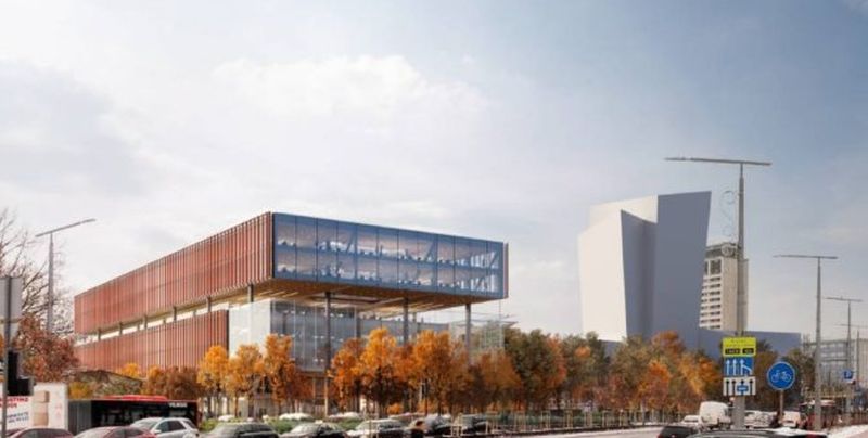 7 aukštų verslo centras Konstitucijos pr., Vilniuje (arch. „Rogers Stirk Harbour + Partners“, UAB „Unitectus“).