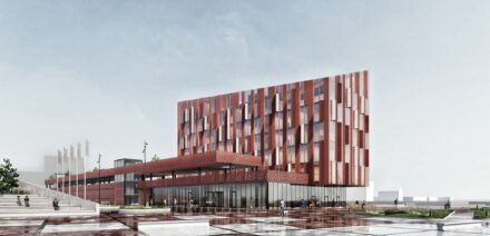 Kruizinių laivų terminalo uosto valdymo pastatas (projektuotojas Statybos inžinierių konsultantų biuras (arch. G.Čaikauskas, A.Keizikas, A.Deltuva).