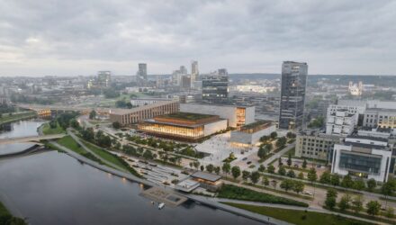 Konkursinis projektas devizu „TRYS“ (arch. „IMPLMNT architects“, 1-oji vieta, 50.000 Eur premija).